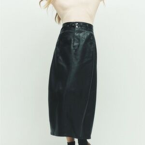 Anthropologie Black Midi Skirt